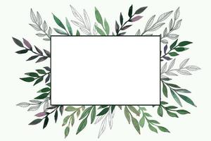 vector frame met aquarel bladeren. voor uitnodigingen voor een bruiloft, een vrijgezellenfeest, een boho-feest, een natuurbeschermerfeest.