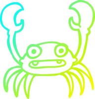 koude gradiënt lijntekening cartoon krab vector