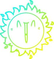 verkoudheid helling lijn tekening gelukkig tekenfilm zon vector