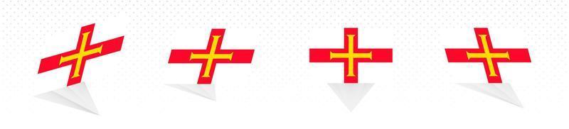 vlag van Guernsey in modern abstract ontwerp, vlag set. vector