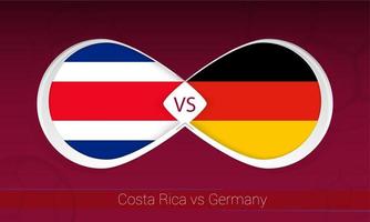 costa rica vs Duitsland in Amerikaans voetbal wedstrijd, groep a. versus icoon Aan Amerikaans voetbal achtergrond. vector