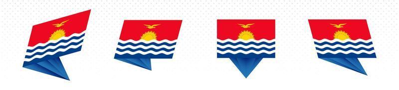 vlag van Kiribati in modern abstract ontwerp, vlag set. vector