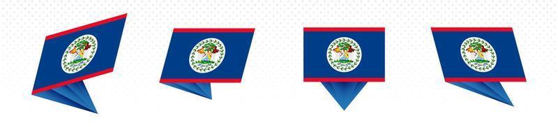 vlag van Belize in modern abstract ontwerp, vlag set. vector