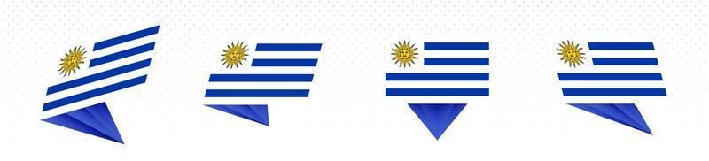 vlag van Uruguay in modern abstract ontwerp, vlag set. vector