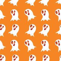 halloween geest achtergrond naadloos patroon in oranje kleur, naar worden gebruikt net zo een groet kaart of behang, stof, textiel, verpakking, vector illustratie.