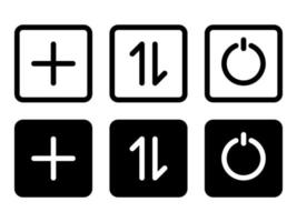 macht ethernet plus icoon in modern stijl pictogrammen zijn gelegen Aan wit en zwart achtergronden. de pak heeft zes pictogrammen. vector