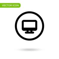 pc toezicht houden op icoon. minimaal en creatief icoon geïsoleerd Aan wit achtergrond. vector illustratie symbool Mark