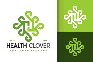 brief h Gezondheid Klaver logo ontwerp, merk identiteit logos vector, modern logo, logo ontwerpen vector illustratie sjabloon