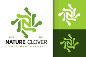 brief n natuur Klaver logo ontwerp, merk identiteit logos vector, modern logo, logo ontwerpen vector illustratie sjabloon