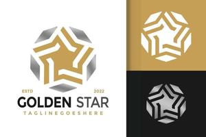 luxe gouden ster logo ontwerp, merk identiteit logos vector, modern logo, logo ontwerpen vector illustratie sjabloon