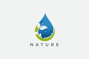 natuur vers water laten vallen logo vector