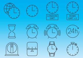 Horloges En Tijd Pictogram Vectors