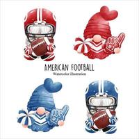 Amerikaans Amerikaans voetbal kabouter, vector illustratie