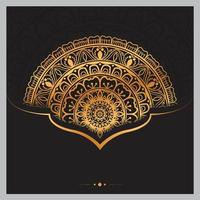 luxe sier mandala ontwerp achtergrond in gouden kleur vector