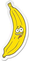 sticker van een cartoonbanaan vector