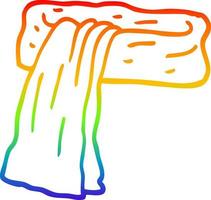 regenbooggradiënt lijntekening cartoon sjaal vector