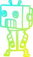 koude gradiënt lijntekening cartoon robot vector