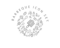 barbecue icoon reeks ontwerp Aan wit achtergrond. vector