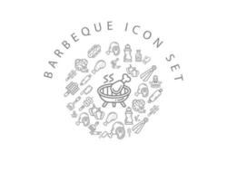 barbecue icoon reeks ontwerp Aan wit achtergrond. vector