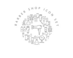 barbaars winkel icoon reeks ontwerp Aan wit achtergrond vector