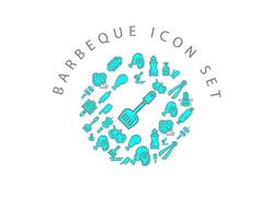 barbecue icoon reeks ontwerp Aan wit achtergrond. vector