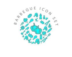 barbecue icoon reeks ontwerp Aan wit achtergrond. vector