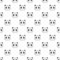 kinderen naadloze panda hoofd patroon vector