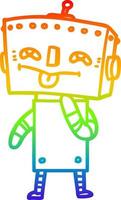 regenbooggradiënt lijntekening cartoon robot vector