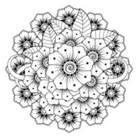 bloemenachtergrond met mehndibloem. decoratief ornament in etnische oosterse stijl. kleurboek. vector