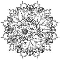 bloemenachtergrond met mehndibloem. decoratief ornament in etnische oosterse stijl. kleurboek. vector