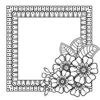 bloemenachtergrond met mehndibloem. decoratief ornament in etnische oosterse stijl. kleurboek. vector