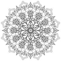 mehndi bloem voor henna, mehndi, tatoeage, decoratie. decoratief ornament in etnische oosterse stijl. vector