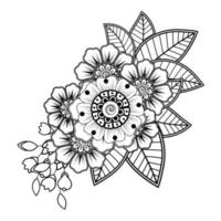 bloemenachtergrond met mehndibloem. decoratief ornament in etnische oosterse stijl. kleurboek. vector