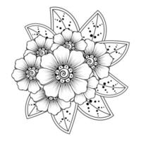 bloemenachtergrond met mehndibloem. decoratief ornament in etnische oosterse stijl. kleurboek. vector