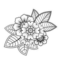 bloemenachtergrond met mehndibloem. decoratief ornament in etnische oosterse stijl. kleurboek. vector