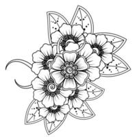 bloemenachtergrond met mehndibloem. decoratief ornament in etnische oosterse stijl. kleurboek. vector