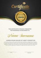 certificaat sjabloon met luxe en elegant structuur modern patroon achtergrond vector