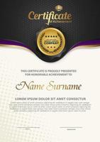 certificaat sjabloon met luxe en elegant structuur modern patroon achtergrond vector