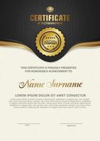 certificaat sjabloon met luxe en elegant structuur modern patroon achtergrond vector