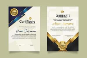 reeks certificaat sjabloon met lint strepen ornament en modern structuur patroon achtergrond. diploma. vector illustratie