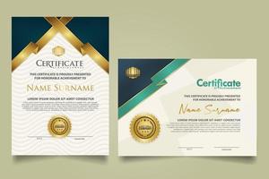 reeks certificaat sjabloon met lint strepen ornament en modern structuur patroon achtergrond. diploma. vector illustratie