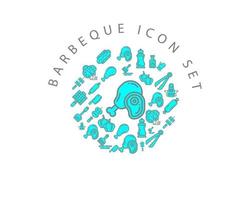 barbecue icoon reeks ontwerp Aan wit achtergrond. vector