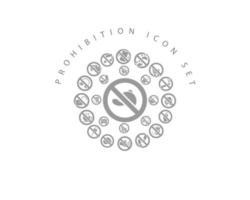 verbod icoon reeks ontwerp Aan wit achtergrond. vector
