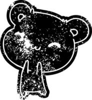 grunge pictogram kawaii schattige teddybeer vector