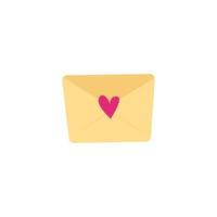 Gesloten envelop met hart. Ongelezen liefde bericht. clip art geïsoleerd Aan wit achtergrond. symbool van liefde. sticker, sticker, Valentijnsdag dag decor. vector illustratie, hand- getrokken, tekening