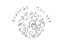 barbecue icoon reeks ontwerp Aan wit achtergrond. vector