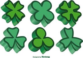 3D Groene Klavers Vector Set