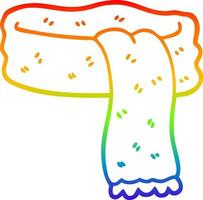 regenbooggradiënt lijntekening cartoon sjaal vector