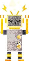 retro illustratiestijl cartoon defecte robot vector