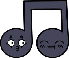 leuke cartoon muzieknoot vector